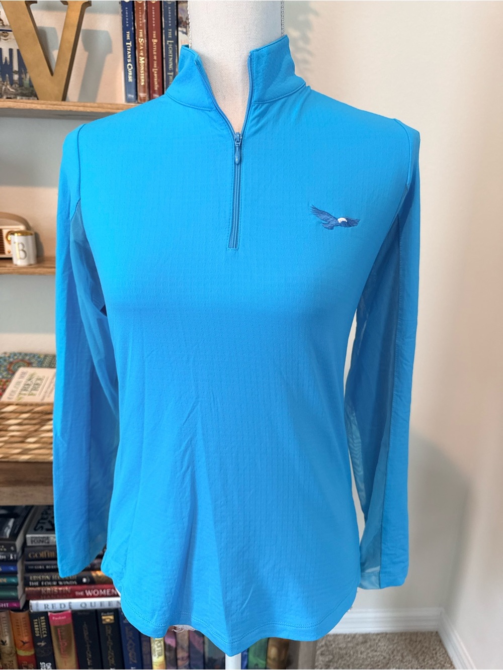 IBKUL Women's UPF 50+ 1/4 Zip Pullover Shirt in Blue XS
